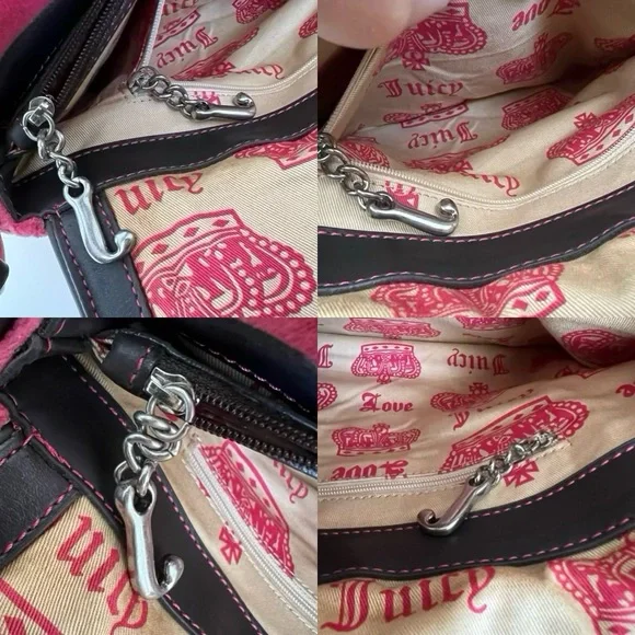 Y2K Juicy Couture Rare Vintage Pink Large Crossbody - Picture 10 of 16